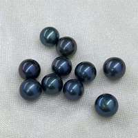 Perles rondes en nacre d'eau douce naturelle de 6 à 13 mm, couleur bleu vert noir paon, pour la fabrication de bijoux