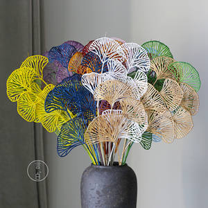 Fleurs artificielles en grande quantité, feuilles de <span class=keywords><strong>ginkgo</strong></span> en plastique, feuilles de <span class=keywords><strong>ginkgo</strong></span> <span class=keywords><strong>biloba</strong></span> pour la décoration de la maison et des mariages - Product Image 4