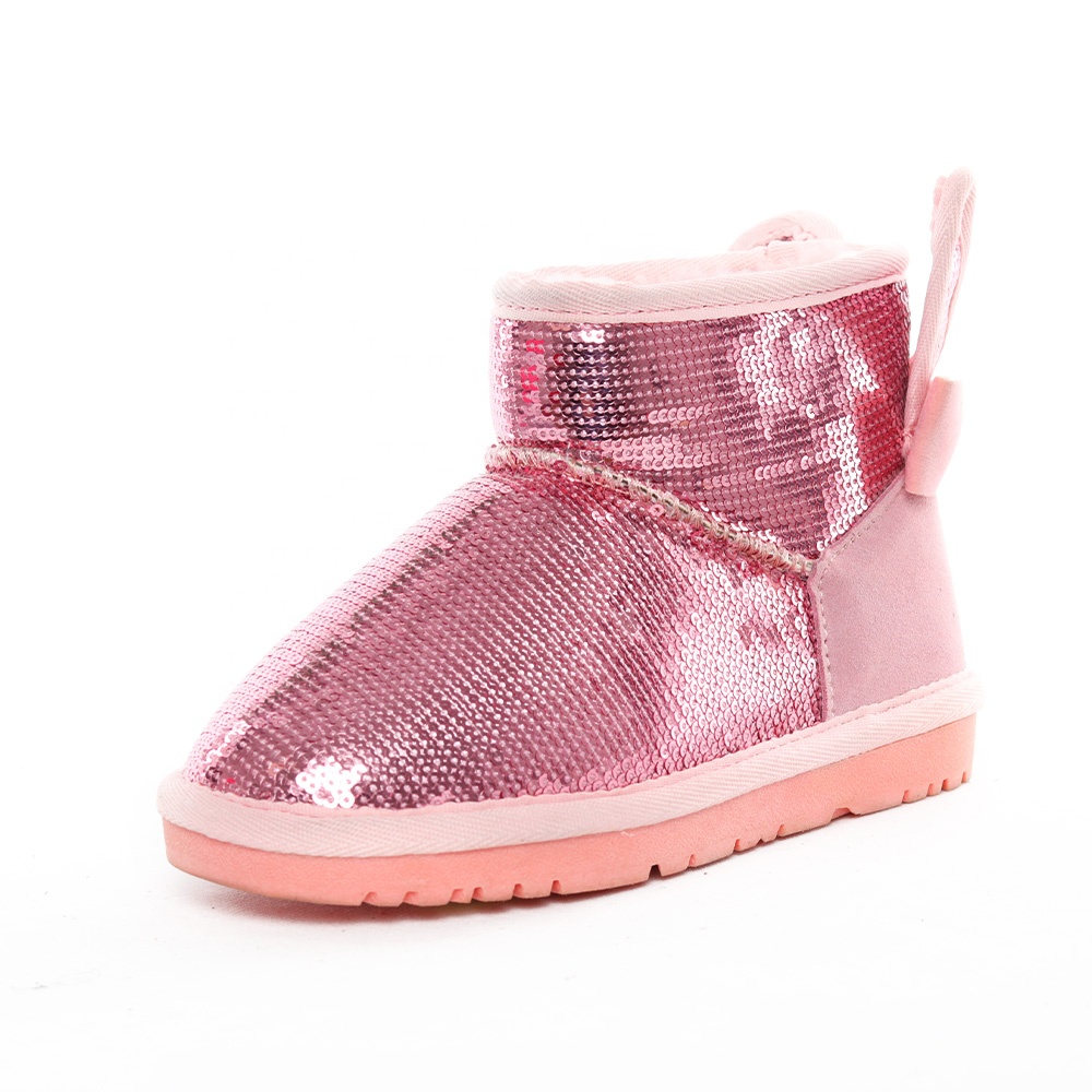 High quanlity kids winter boots Sequins Solid Color Girls Ankle snow boots girls size 5 big kid snow boots girls