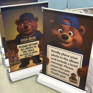 Desktop Roll-Up Werbebanner A4 Tragbarer Einziehbarer Aluminium-Rahmen Werkzeugfreie Montage für Werbung und <span class=keywords><strong>Promotion</strong></span> - Product Image 4