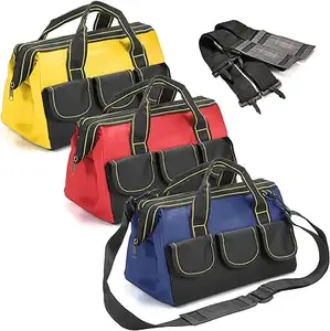 Bolsa organizadora de herramientas impermeable de 13 pulgadas para trabajo pesado 600d 1680d bolsa de herramientas de electricista de tela Oxford con arnés de hombro