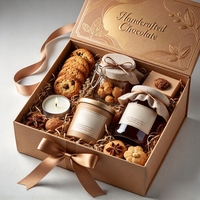Boîte à tiroir compacte personnalisée avec poignée, boîte cadeau de luxe en carton pour chocolat, noix, bonbons, cadeau haut de gamme