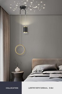 Lampes suspendues de <span class=keywords><strong>plafond</strong></span> <span class=keywords><strong>LED</strong></span> modernes, ambiance étoile lune, luminaire suspendu pour chambre à coucher, décoration de chevet, lampe suspendue, lustre - Product Image 6