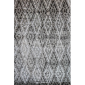 HILTEX Handknotted <b>Traditional</b> Geometric Pattern Bamboo <b>Rug</b> with Medium Pile - Product Image 4