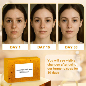 Savon au Curcuma et à l'Acide Kojique Naturel, Végétalien, Lissant, Éclaircissant et Hydratant <span class=keywords><strong>pour</strong></span> <span class=keywords><strong>le</strong></span> <span class=keywords><strong>Visage</strong></span> et <span class=keywords><strong>le</strong></span> Corps - Product Image 4