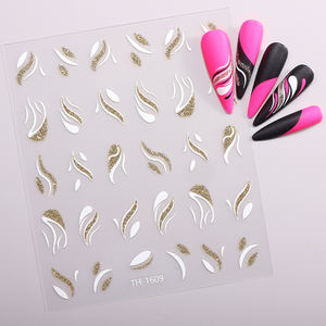 Autocollants <span class=keywords><strong>pour</strong></span> ongles en forme de vagues françaises de style égyptien, rayures dorées brillantes, autocollants <span class=keywords><strong>pour</strong></span> ongles autocollants <span class=keywords><strong>pour</strong></span> <span class=keywords><strong>manucure</strong></span> DIY - Product Image 5