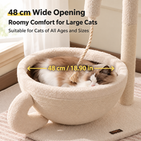 Arbre à chat 2-en-1 en forme de robinet avec griffoir en sisal, lit en peluche et jouet suspendu pour chats d'intérieur, vente en gros OEM
