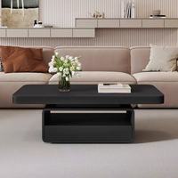Table basse minimaliste et écologique avec plateau en pierre frittée, structure en bois, emballage plat et montage facile pour appartement
