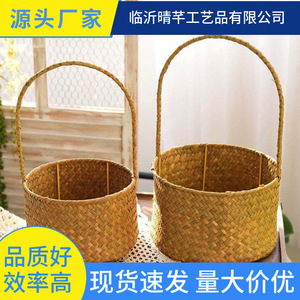 Handmade Rattan Flower <b>Basket</b> Woven Straw Plant Holder Home Decoration Gift <b>Basket</b> - Product Image 5