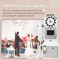 Téléphone Vintage Moderne avec Livre d'Or Vidéo pour Mariage et Cabine Photo, avec Boîte aux Lettres Vocale, Mémoire 32 Go, Modèle F17 Filaire LAN