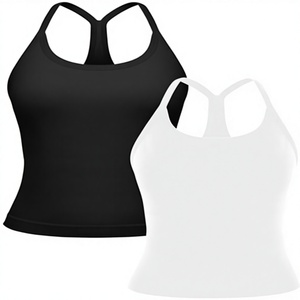 <b>Women</b> Solid Color Racerback <b>Tank</b> <b>Top</b> Sleeveless Regular Fit Breathable Yoga Fitness Wear <b>White</b> Black Spandex Polyester - Product Image 3