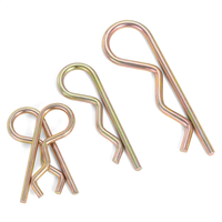 Goupilles à ressort de type R DIN 11024, acier galvanisé, clips de type R, goupille à ressort de type R, goupilles d'attelage de remorque en forme de R, attaches