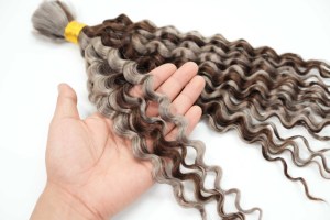 Cabello Humano Crudo Camboyano a Granel para Trenzas Boho Onduladas Profundas, 100g, Cabello Rizado Ondulado sin Trama para Trenzas sin Nudos - Product Image 3