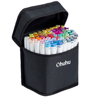 Marqueur d'art à base d'alcool Ohuhu, 80 couleurs + 1 mélangeur incolore-Ciseau et fin-Série Oahu