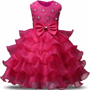 Robe de demoiselle d'honneur formelle pour filles de 3 à 8 ans, robes florales pour bébés filles, Vestidos, 9 couleurs, vêtements de fête de mariage, vêtements d'anniversaire pour enfants - Product Image 4
