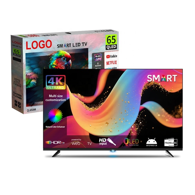 Frameless Android 4K High Quality SKD Smart TV 32 43 50 55 60 65 70 75 Inch Led Tv Backlight Strip Fhd 2K Smart Television