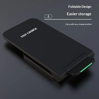 Nouveau chargeur sans fil vertical pliable 15W à charge rapide pour téléphone portable avec support de bureau et charge rapide QC 3.0