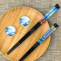 Lot de 25 baguettes en bois de style japonais, motif dragon, boîte cadeau en papier écologique de 23cm, paquet de 2 paires de cadeaux d'affaires