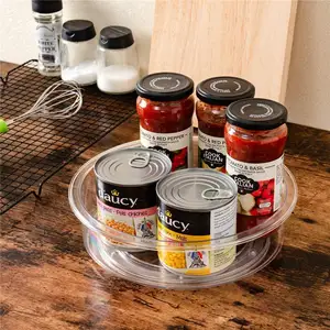 Amazon Hot Selling Lazy Susan Draaitafel Voedsel Opslag Container Roterende Specerijen Kruidenrek Spinning Organizer Voor Keuken