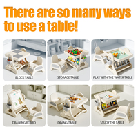 Bureau préscolaire blocs de construction peinture multifonctionnels Table jouet eau sable Table activité enfants Table et chaise