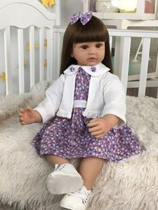 Bébé réaliste poupées en silicone souple <span class=keywords><strong>60cm</strong></span> <span class=keywords><strong>Reborn</strong></span> enfant en bas âge poupées fille jouet bébé cadeau d'anniversaire - Product Image 5