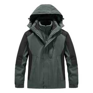 Men's <b>Parka</b> Windbreaker <b>Waterproof</b> Hooded Outdoor <b>Jacket</b> With Detachable Inner Layer For Hiking And Camping - Product Image 2