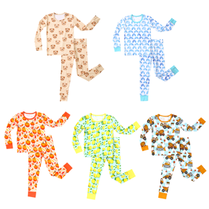 Vente chaude Ensembles de vêtements de détente en bambou et élasthanne pour bébé à motifs imprimés Manches longues Respirant 2 pièces Ensembles de <span class=keywords><strong>pyjama</strong></span> pour enfants unisexes - Product Image 6