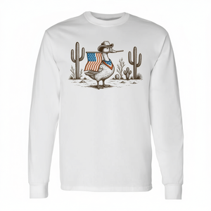 Camiseta de manga larga Patriotic Goose Cowboy Usa Flag 4th Of July - Product Image 2