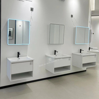 Ensemble de meubles-lavabos de salle de bain en acier inoxydable étanche, vente en gros d'usine, pour projets de meubles de salle de bain muraux