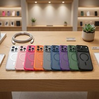 Coque de téléphone magnétique translucide antichoc avec protection d'objectif anti-jaunissement pour iPhone 17 Pro Max 16 15 14 Plus MOQ 500