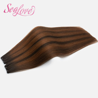 Extensiones de Cabello Humano Remy Virgen Ultra Finas Genius Wefts Lisas de Colores Mixtos, Extensiones Genius Weft para Salón, Gran Venta