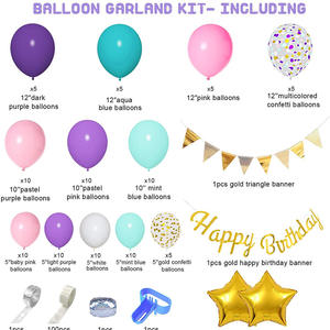 Estrella cumpleaños globo paquete rosa púrpura azul globo guirnalda oro cumpleaños Banner banderín - Product Image 2