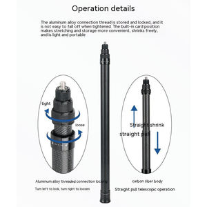 <span class=keywords><strong>Palo</strong></span> de Selfie Extensible <span class=keywords><strong>Invisible</strong></span> de Fibra de Carbono para <span class=keywords><strong>Insta360</strong></span> X3, Accesorios para Cámara de Acción, Poste de Extensión - Product Image 3