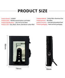 Casekey Mechanism <b>Wallet</b> <b>Wallet</b> Mechanism Cards Pop Out Side Push Button Card <b>Holder</b> Carteiras Masculinas - Product Image 6