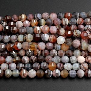 Ágata Natural corte redondo facetado Botswana piedra preciosa pulida cuentas sueltas Fabricación de joyas naturales de buena calidad - Product Image 4
