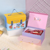 Coffret Cadeau Fête des Enfants pour Mariages Anniversaires Vêtements Bébé Personnalisés Boîtes Rigides Mignonnes Laminage Brillant Facile à Tenir