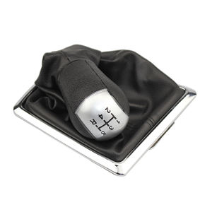 Venta al por Mayor de Fábrica para <span class=keywords><strong>Ford</strong></span> <span class=keywords><strong>Focus</strong></span> 2 Mondeo MK2 2005-2008, Pomo de Palanca de Cambios con Funda de Cuero, Cubierta para Palanca de Velocidades - Product Image 2