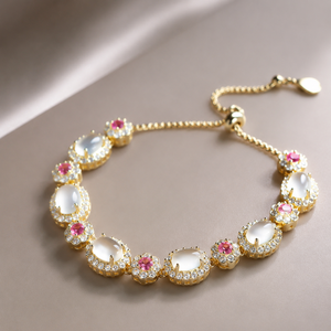 Pulsera de Turmalina Natural y Jade Blanco de Estilo Juvenil para Mujer, Regalo para Chicas - Product Image 1