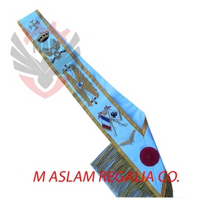 AASR 33 Degree Scottish Rite Masonic Scottish Rite Apron <b>Set</b> With Custom Country Flag Apron Collar Sash Gauntlets - Product Image 2