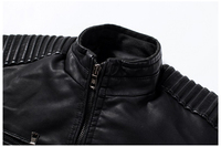 Blouson en cuir PU homme, de motard, décontracté, Vintage, pour motard, poche, nouveauté, automne