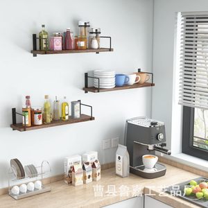<b>Wall</b>-<b>mounted</b> Three-tier Floating <b>Shelf</b> Wooden Storage Retro Color For Living Room Bedroom Bathroom Organization - Product Image 4