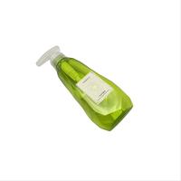 Bouteille en plastique PET transparente verte de 500 ml, forme unique, avec pompe, pour soins de la peau, shampoing et gel douche