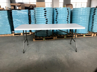 Mesa Plegable Ligera para Exteriores con Patas de Metal y Panel de Plástico, Ahorra Espacio, Ideal para Almacenamiento de Autos y Camping, Venta al Por Mayor de Fábrica