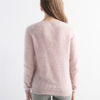 Pull en Cachemire Rose pour Femme, Fabrication de Vêtements en Tricot, Coton et Cachemire, Conception Personnalisée, Tricot Brossé en Cachemire