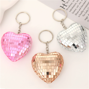 Al por mayor Llavero Colgante de Bola de Discoteca con Forma de Corazón y Espejo, Creativo, para el Día de San Valentín - Product Image 1