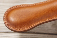 Lot de 2 protège-poignées personnalisés en cuir véritable pour camping et pique-nique, pour poêles et poignées de casseroles en fonte