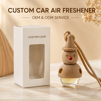 Diffuseur de parfum suspendu pour voiture, bonhomme de neige en bois, bouteille en verre, parfum riche longue durée, luxe, logo personnalisé OEM & ODM, vente en gros, cadeau
