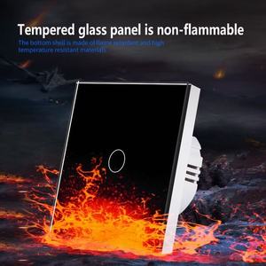 Interruptor de Parede Inteligente WiFi Tipo 86 Padrão UE com Painel de Vidro Temperado, 1 Tomada, Luz Indicadora, Fio Vivo Único, para Casa - Product Image 4