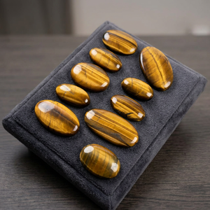 Cabochons en Œil de Tigre Doré Naturel, Formes Mixtes, Pierres Précieuses Polies en Vrac, Vente en Gros pour la Fabrication de Bijoux et le Wire Wrapping - Product Image 2
