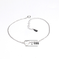 Fijne sieraden 925 sterling zilver minimalistische eenvoudige hartvormige armband dunne verstelbare ketting dames verjaardag Valentijn cadeau